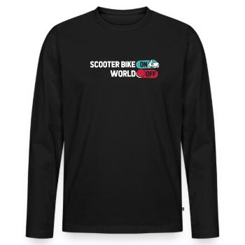 Motoroller Scooter Bike Sur World Off - T-shirt manches longues Premium bio Homme - noir - Devant - Nico (187cm)