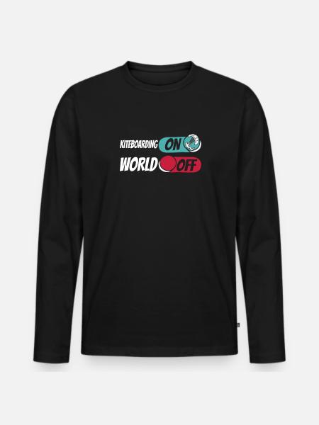 Kitesurfer Kitesurfing Kiting Kitesurfing - Men's Premium Organic Long Sleeve Shirt - black
