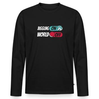 Jonglieren Jongleur Juggling On World Off - Men's Premium Organic Long Sleeve Shirt - black - Front - Nico (187cm)