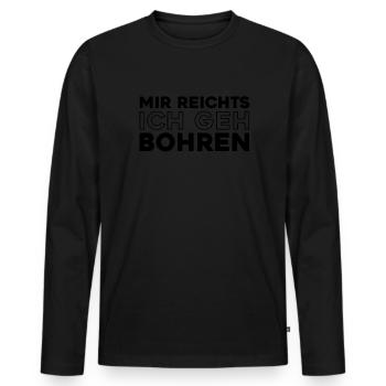 Dentiste dentiste J’en ai assez, je vais percer - T-shirt manches longues Premium bio Homme - noir - Devant - Nico (187cm)