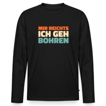 Dentiste dentiste J’en ai assez, je vais percer - T-shirt manches longues Premium bio Homme - noir - Devant - Nico (187cm)