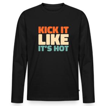 Sneakers - Men's Premium Organic Long Sleeve Shirt - black - Front - Nico (187cm)