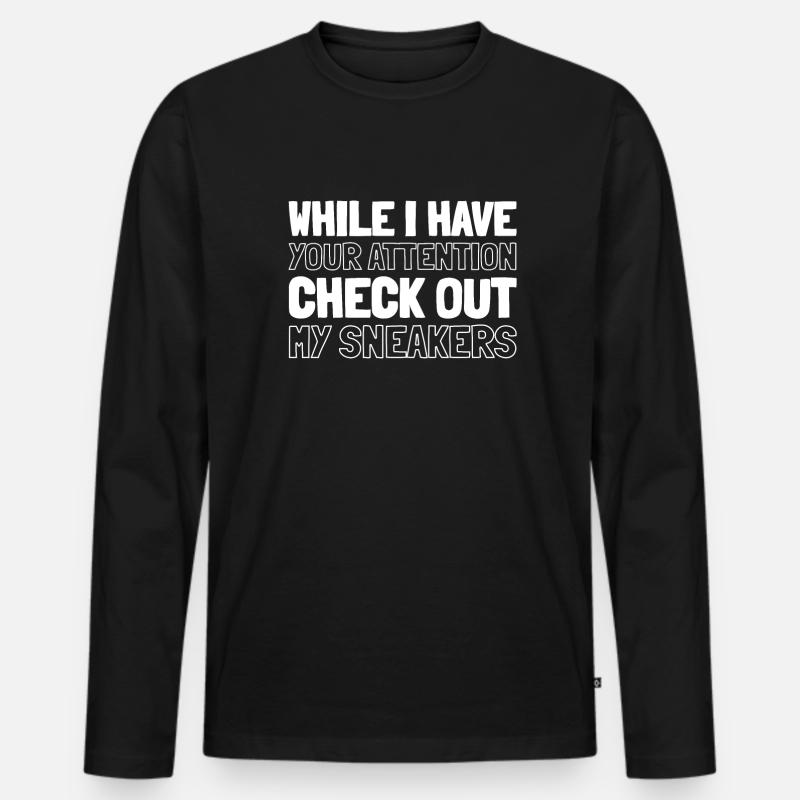 Sneakers - Männer Premium Bio Langarmshirt - Schwarz
