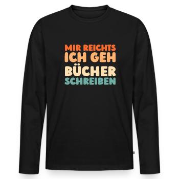 Writer Author - Men's Premium Organic Long Sleeve Shirt - black - Front - Nico (187cm)