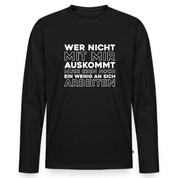 Humour noir Travail drôle Discours drôles - T-shirt manches longues Premium bio Homme - noir - Devant - Nico (187cm)