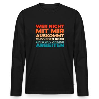 Humour noir Travail drôle Discours drôles - T-shirt manches longues Premium bio Homme - noir - Devant - Nico (187cm)
