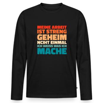 Humour noir Travail drôle Discours drôles - T-shirt manches longues Premium bio Homme - noir - Devant - Nico (187cm)