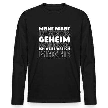 Humour noir Travail drôle Discours drôles - T-shirt manches longues Premium bio Homme - noir - Devant - Nico (187cm)
