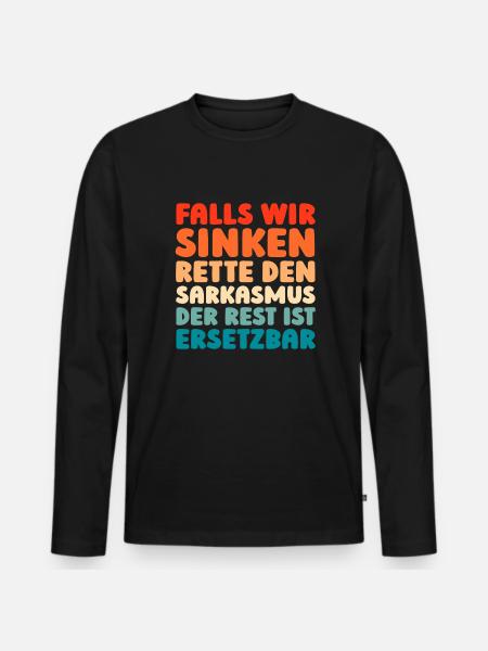 Schwarzer Humor - Männer Premium Bio Langarmshirt - Schwarz