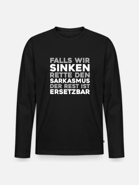 Schwarzer Humor - Männer Premium Bio Langarmshirt - Schwarz