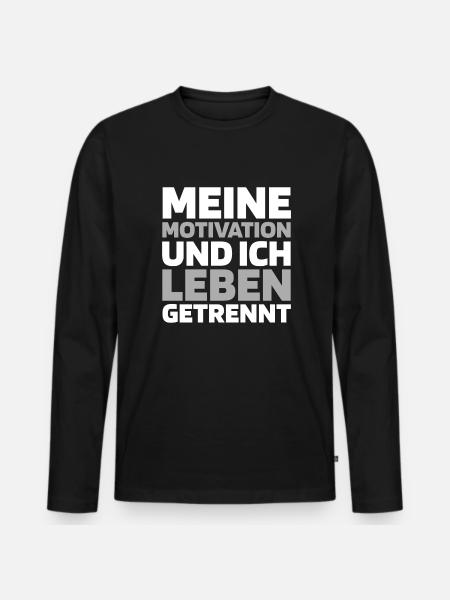 Schwarzer Humor - Männer Premium Bio Langarmshirt - Schwarz
