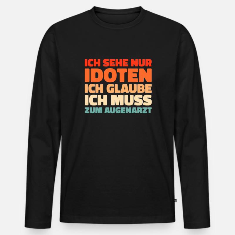 Schwarzer Humor - Männer Premium Bio Langarmshirt - Schwarz