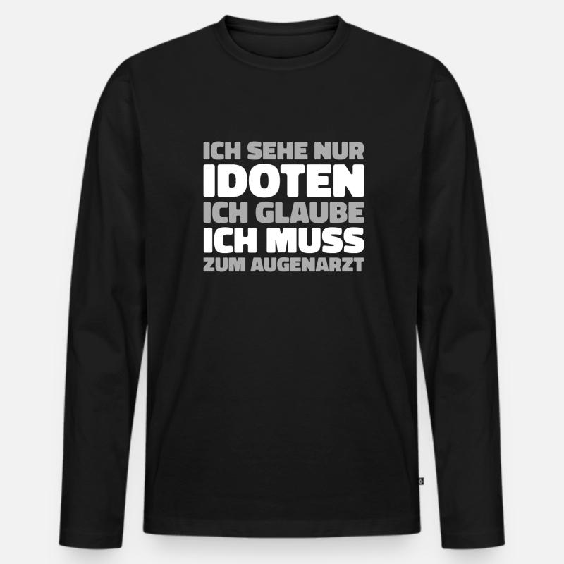 Schwarzer Humor - Männer Premium Bio Langarmshirt - Schwarz