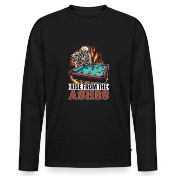 Billard - Männer Premium Bio Langarmshirt - Schwarz - Vorne - Nico (187cm)