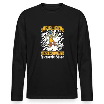 Runner Jogger Runner Running Skeleton - Men's Premium Organic Long Sleeve Shirt - black - Front - Nico (187cm)