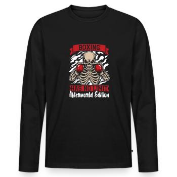 Boxen Boxer Skelett - Männer Premium Bio Langarmshirt - Schwarz - Vorne - Nico (187cm)