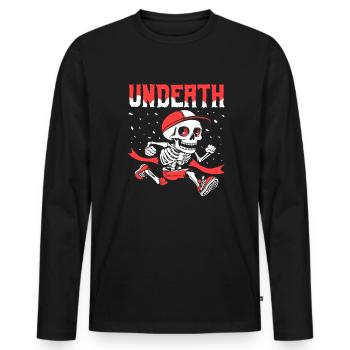 Ultramarathon Skeleton Undeath - Men's Premium Organic Long Sleeve Shirt - black - Front - Nico (187cm)