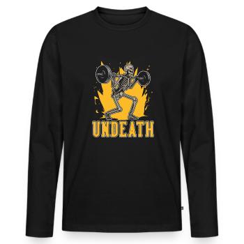 Powerlifting Powerlifter Undeath - Men's Premium Organic Long Sleeve Shirt - black - Front - Nico (187cm)