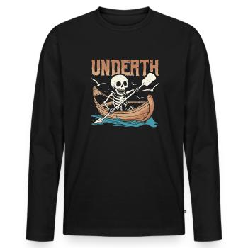 Rowing Rower Skeleton Undeath - Men's Premium Organic Long Sleeve Shirt - black - Front - Nico (187cm)