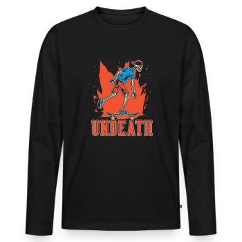 Skateboard Skater Skeleton Undeath - Men's Premium Organic Long Sleeve Shirt - black - Front - Nico (187cm)