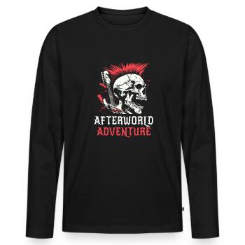 Electric Guitar Electric Guitar Skull - Men's Premium Organic Long Sleeve Shirt - black - Front - Nico (187cm)