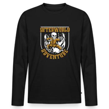 Kung Fu Skelett Afterworld Adventure - Männer Premium Bio Langarmshirt - Schwarz - Vorne - Nico (187cm)