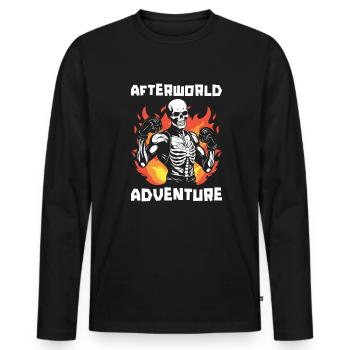 Boxen Boxer Skelett Afterworld Adventure - Männer Premium Bio Langarmshirt - Schwarz - Vorne - Nico (187cm)