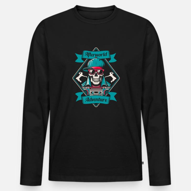 Breakdance Breakdancer Breakdancing Schädel - Männer Premium Bio Langarmshirt - Schwarz