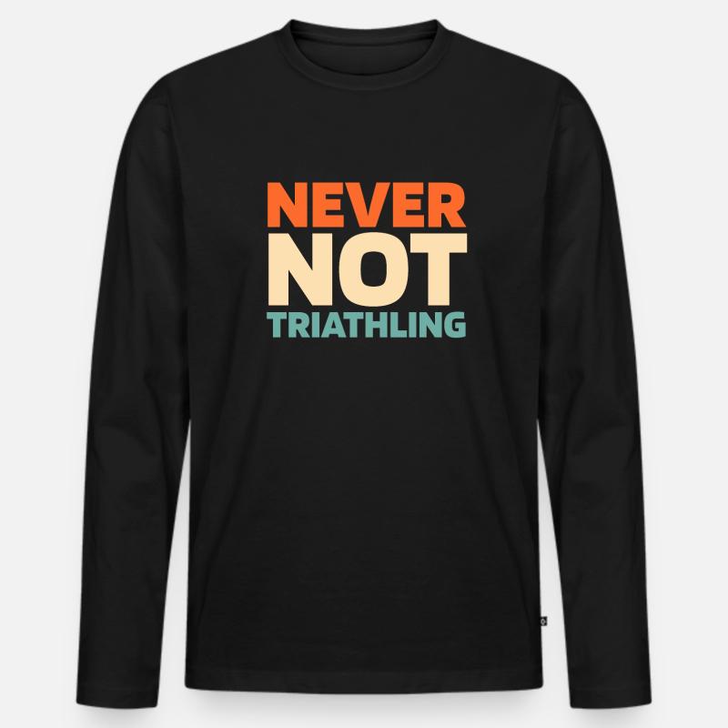 Triathlon Triathlet - Männer Premium Bio Langarmshirt - Schwarz