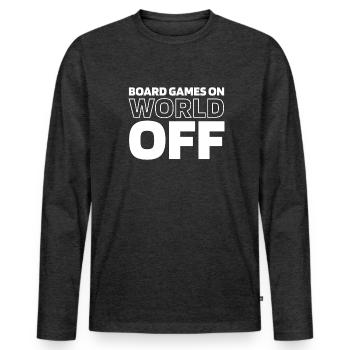 Board Game Board Game - Men's Premium Organic Long Sleeve Shirt - heather anthracite - Front - Nico (187cm)
