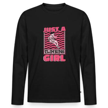 Grimpeuse d’escalade juste une grimpeuse - T-shirt manches longues Premium bio Homme - noir - Devant - Nico (187cm)