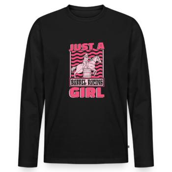 Barrel Racing Western Riding Barrel Racing - Men's Premium Organic Long Sleeve Shirt - black - Front - Nico (187cm)