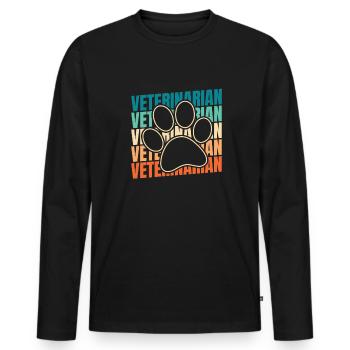 Veterinarian Veterinarian - Men's Premium Organic Long Sleeve Shirt - black - Front - Nico (187cm)