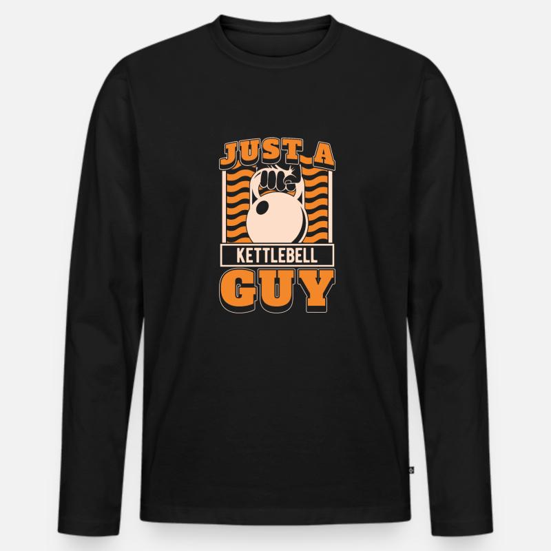 Kettlebell Just A Kettlebell Guy - Männer Premium Bio Langarmshirt - Schwarz