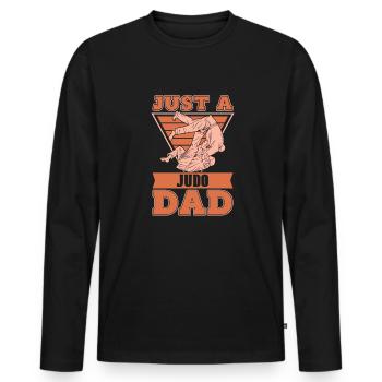Judoka juste un papa de judo - T-shirt manches longues Premium bio Homme - noir - Devant - Nico (187cm)