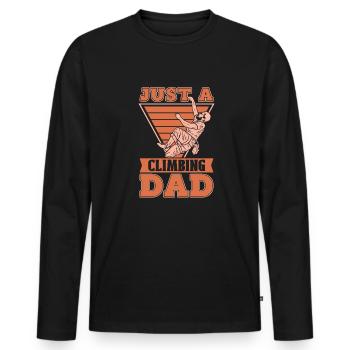 Grimpeur Juste un papa grimpeur - T-shirt manches longues Premium bio Homme - noir - Devant - Nico (187cm)