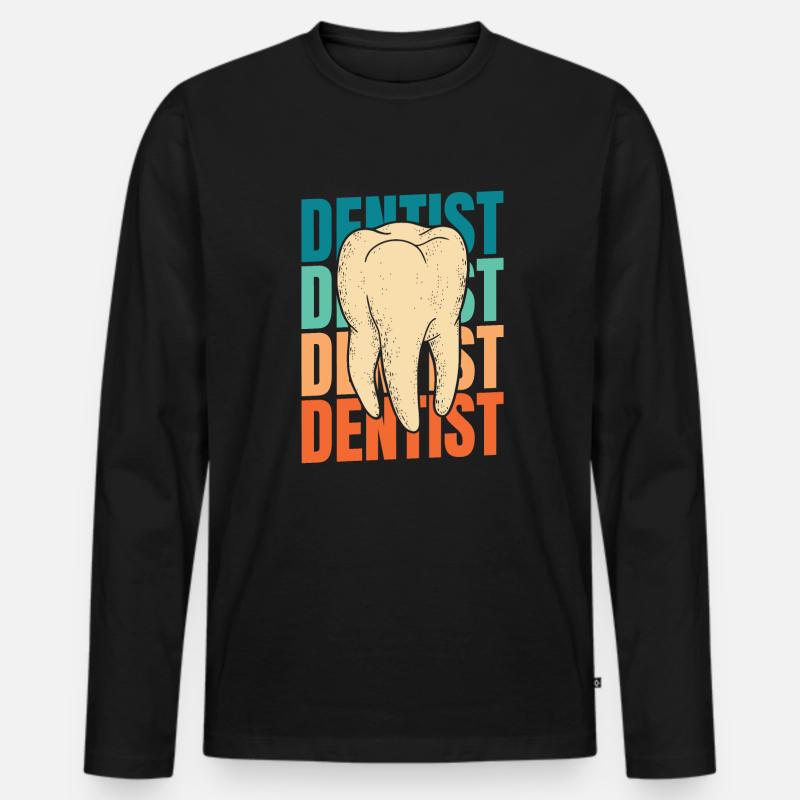 Zahnarzt Dentist - Männer Premium Bio Langarmshirt - Schwarz