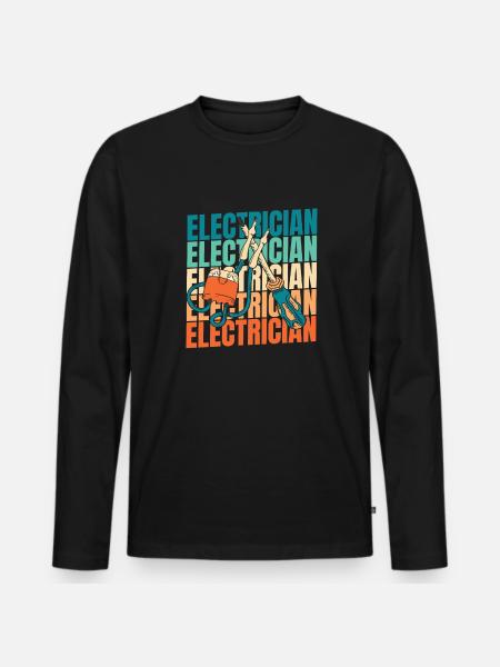 Electrician Electronics Technician - Men's Premium Organic Long Sleeve Shirt - black