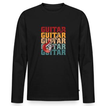 Electric Guitar Electric Guitar - Men's Premium Organic Long Sleeve Shirt - black - Front - Nico (187cm)
