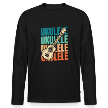 Ukulele - Männer Premium Bio Langarmshirt - Schwarz - Vorne - Nico (187cm)