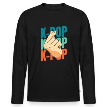 K Pop Kpop Korean Pop - Männer Premium Bio Langarmshirt - Schwarz - Vorne - Nico (187cm)