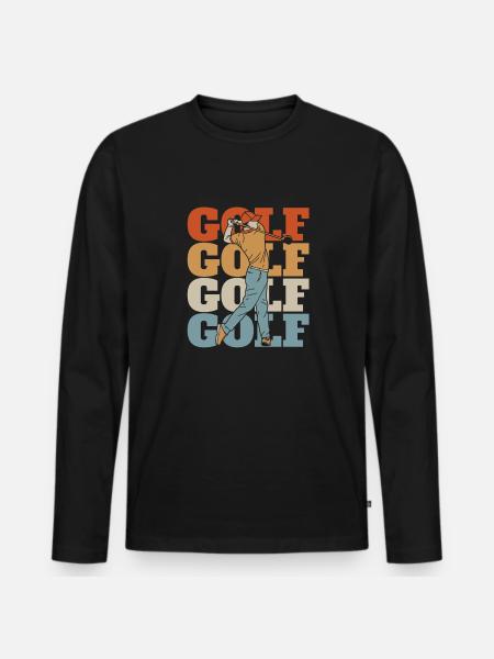 Golf Golfer Golfing - Men's Premium Organic Long Sleeve Shirt - black