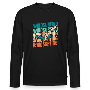 Windsurfen Windsurfer - Männer Premium Bio Langarmshirt - Schwarz - Vorne - Nico (187cm)