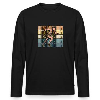 Ultramarathon - Men's Premium Organic Long Sleeve Shirt - black - Front - Nico (187cm)