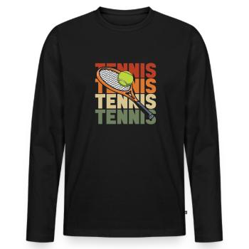 Tennis - T-shirt manches longues Premium bio Homme - noir - Devant - Nico (187cm)