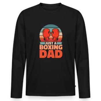 Boxen Boxer Vater Just A Boxing Dad - Men's Premium Organic Long Sleeve Shirt - black - Front - Nico (187cm)
