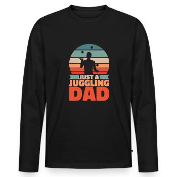 Papa jongleur juste un papa jongleur - T-shirt manches longues Premium bio Homme - noir - Devant - Nico (187cm)