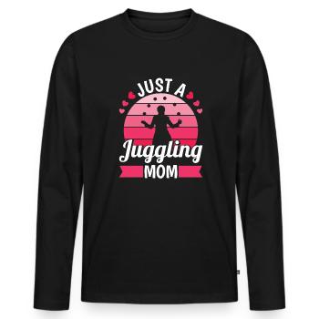 Maman jongleuse Juste une maman jongleuse - T-shirt manches longues Premium bio Homme - noir - Devant - Nico (187cm)