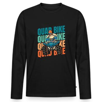 Quad - T-shirt manches longues Premium bio Homme - noir - Devant - Nico (187cm)