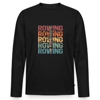 Rudern Ruderer - Männer Premium Bio Langarmshirt - Schwarz - Vorne - Nico (187cm)